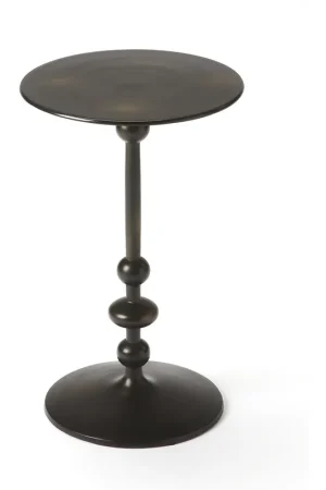 Zora Black Iron 19 X 12 inch Metalworks Accent Table, Pedestal Handmade