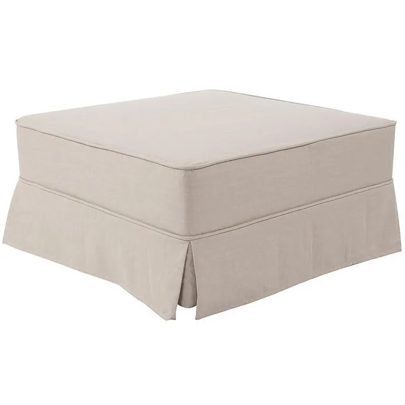 Money Back Guarantee Universal 18 inch Natural Skirted Ottoman, 36in Square, The Linen Collection