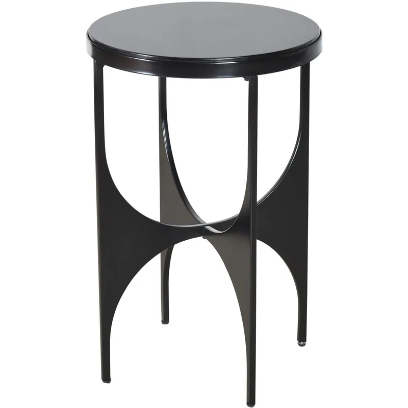 Austin 15 inch Satin Black Accent Table Genuine
