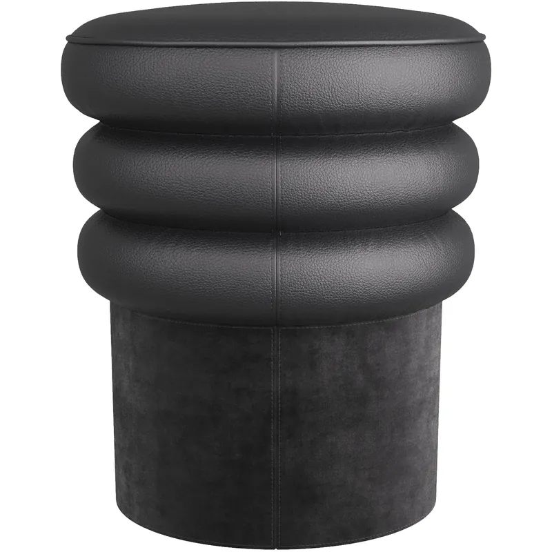 Limited Offer Rollo 18 inch Black Ottomon