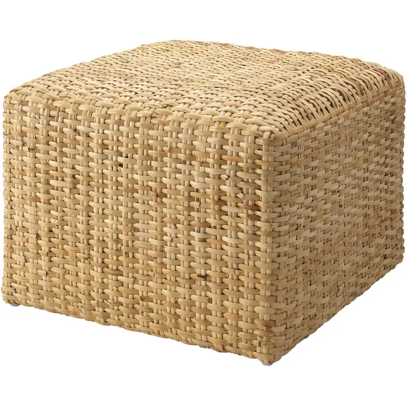 Natural Rattan 18 inch Natural Rattan Ottoman In Demand