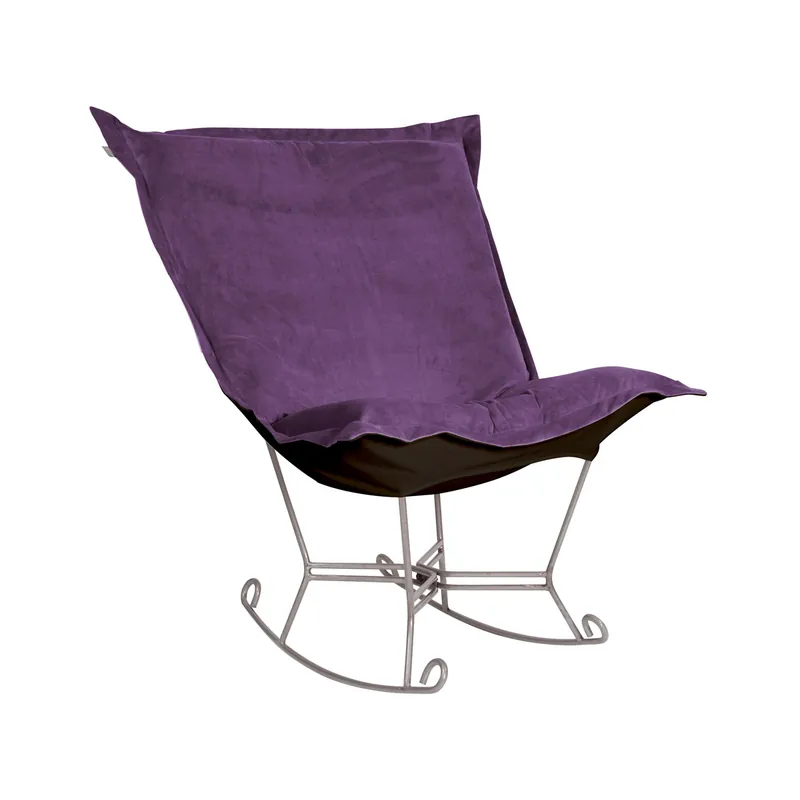 Instant Buy Puff Titanium Frame with Bella Eggplant Scroll Rocker with Cover