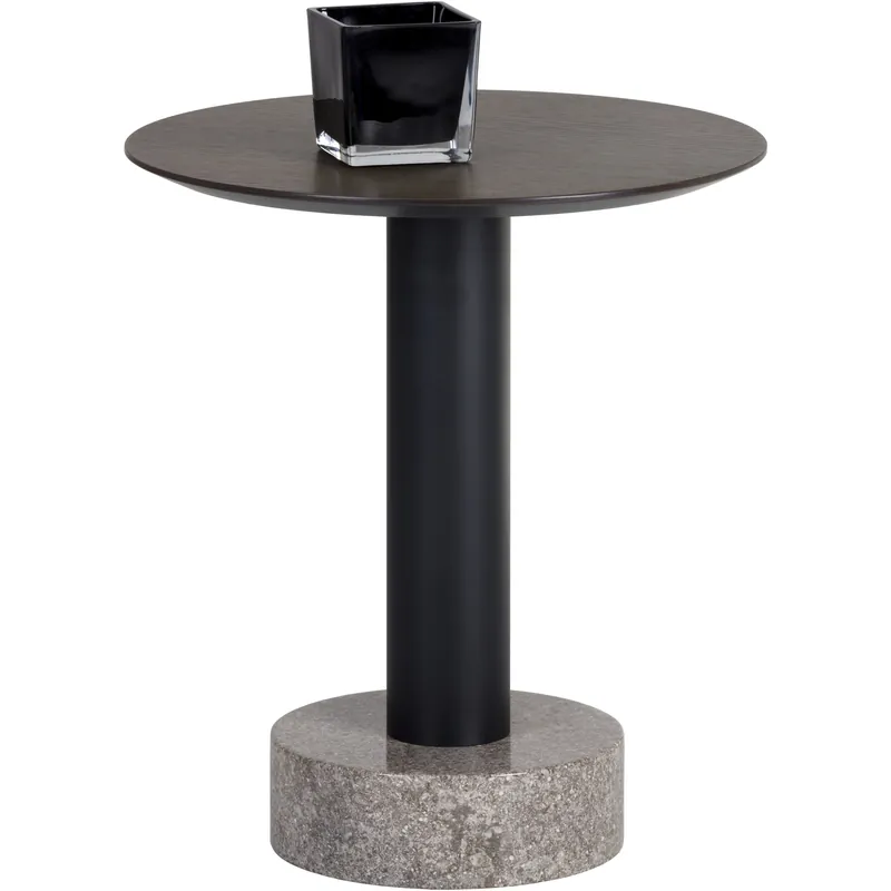 Free Shipping Monaco 19.75 X 17.75 inch Black / Grey Marble / Raw Umber End Table