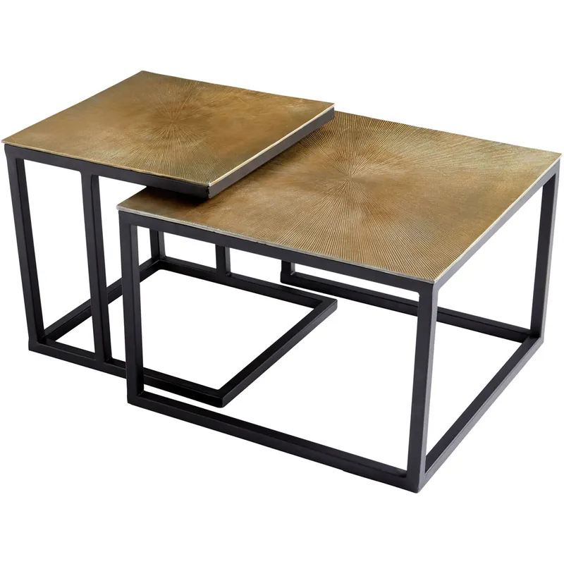 Arca 24 X 24 inch Black And Brass Nesting Tables, Set of 2 Bulk Order