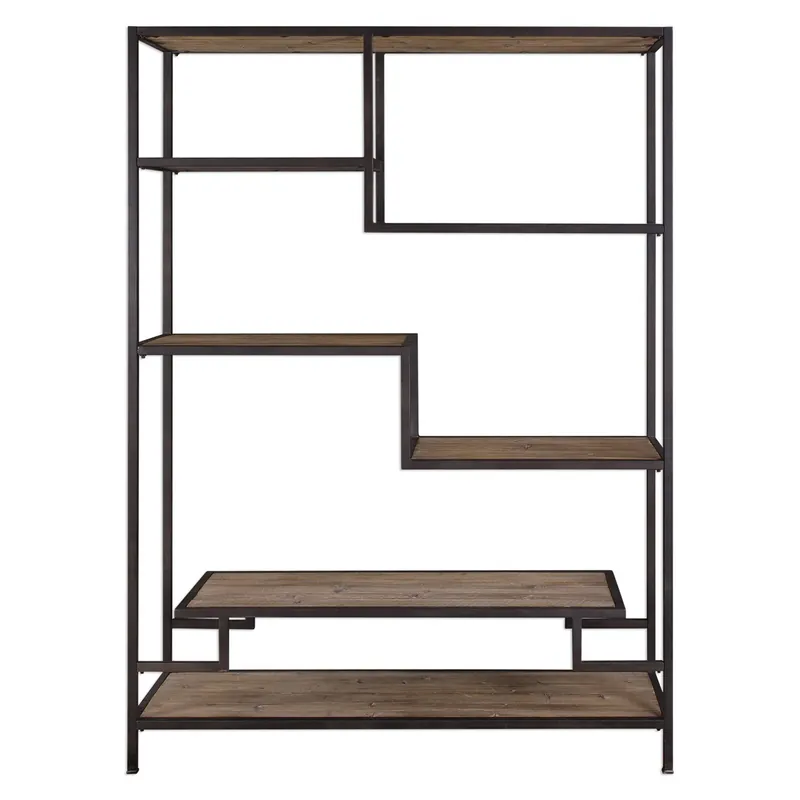 Sherwin 80 X 58 inch Aged Black Etagere Factory Price
