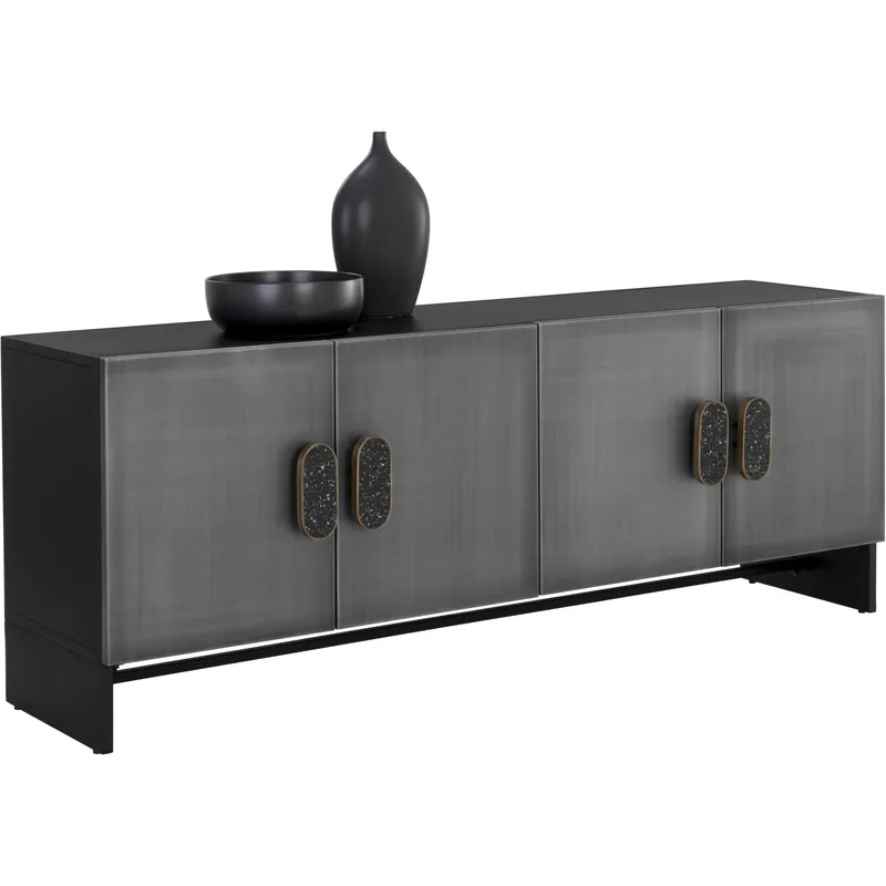 Trending Viserys 72 X 18 inch Antique Silver / Black Sideboard