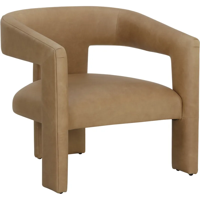 Cobourg Ludlow Sesame Leather Lounge Chair Hot Picks