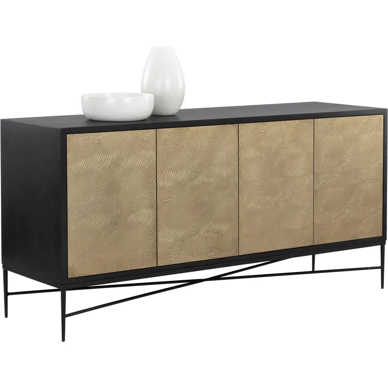 Algarve 68 X 20 inch Black / Champagne Gold Sideboard Certified