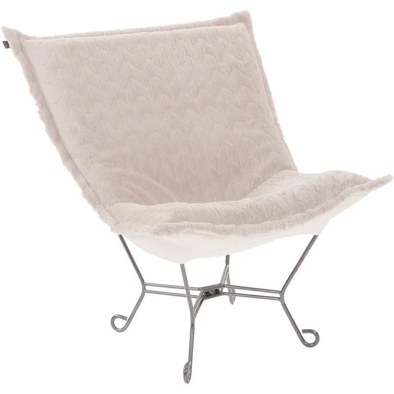 Popular Puff Angora Natural Scroll Chair with Cover