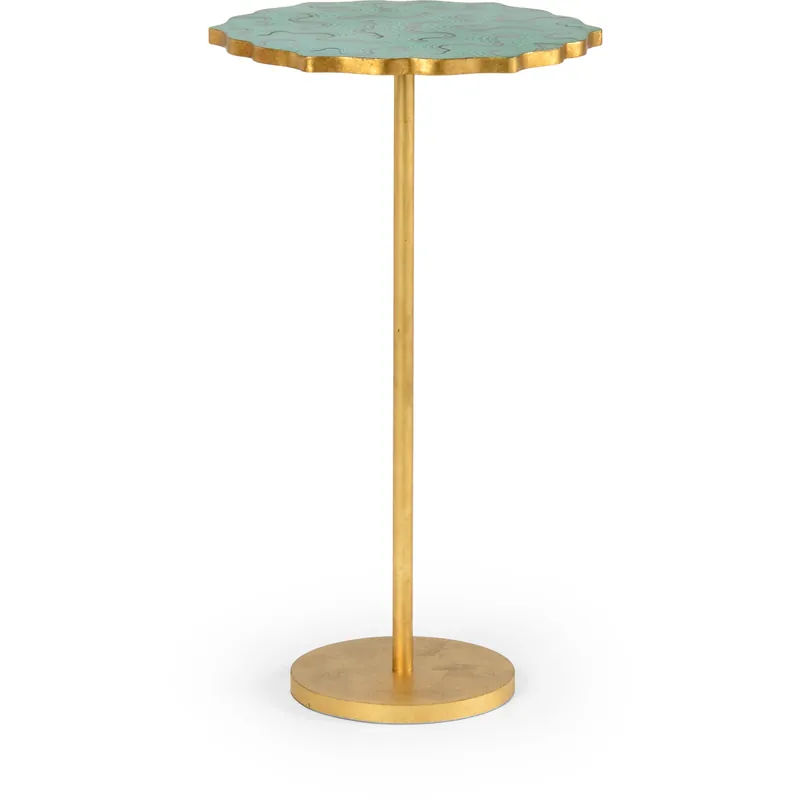 Certified Chelsea House Antique Gold Leaf/Hand Painted Side Table