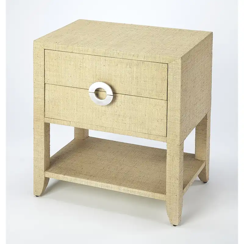 Butler Loft Amelle28 X 24 inch Cream Raffia Accent Table Bargain