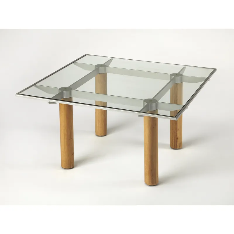 Cirrus Glass & Metal 36 X 36 inch Butler Loft Cocktail Table Reduced Price