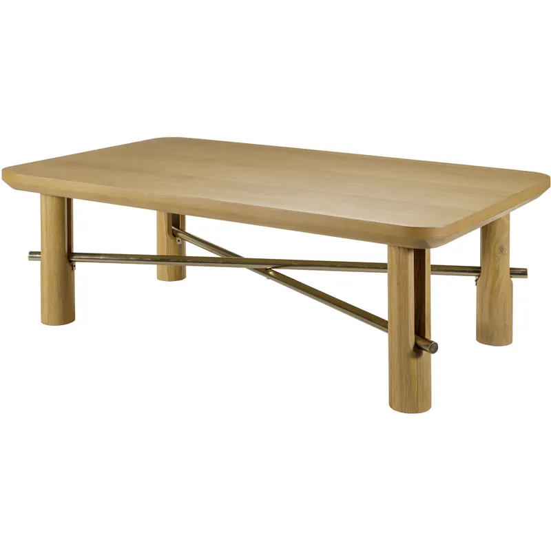 Limited Time Valdo 50 X 28 inch Top: Brown; Base: Metallic - Brass Coffee Table
