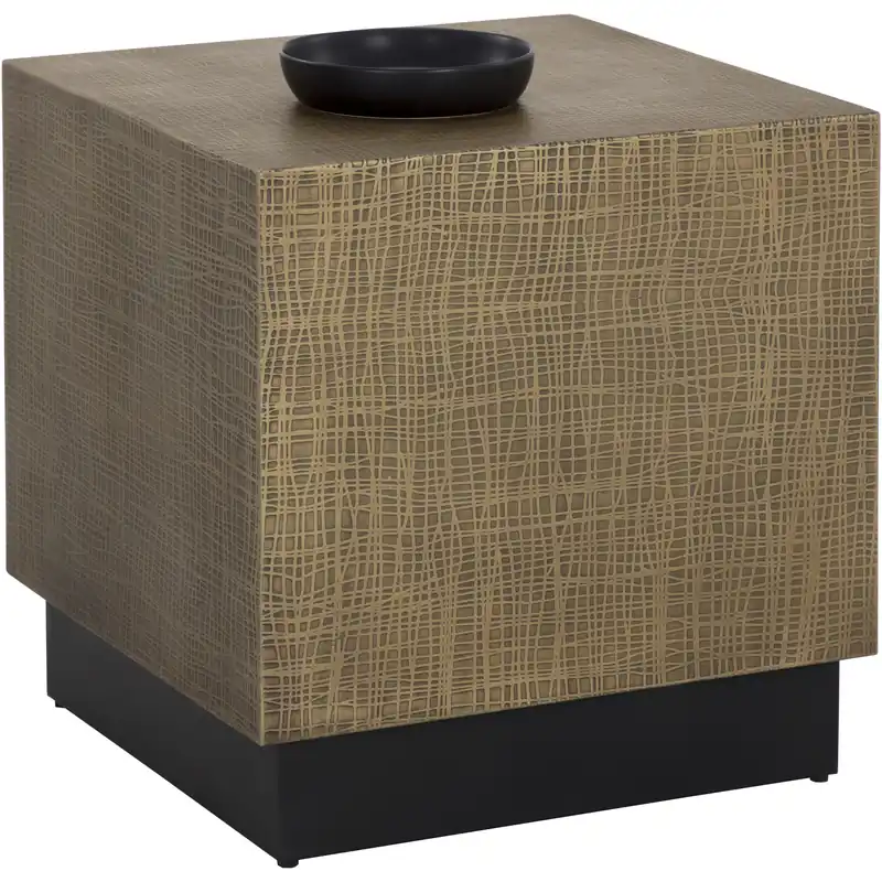 Albans 22 X 22 inch Brass / Black Side Table Today Only