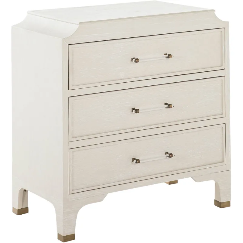 Viral Alexandra Cerused White / Clear Acrylic / Stained Gold Chest