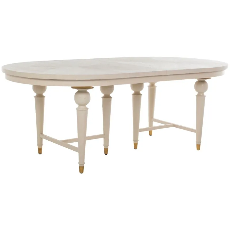 Rosemary 82.5 X 43 inch Cerused White / Stained Gold Dining Table Handmade