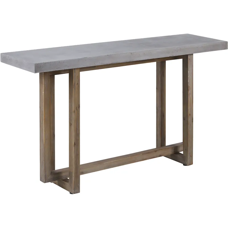 Merrell 63 X 15.75 inch Polished Concrete with Brown Console Table Direct From Manufacturer