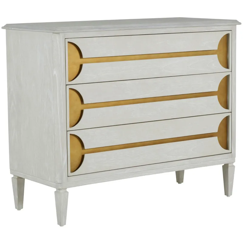Today Only Kaitlin Stained Brass / Cerused White Chest