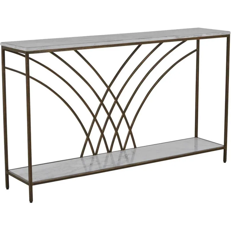 Hassle-Free Returns Felding 55 X 13 inch Volakas Marble / Brushed Copper Console Table