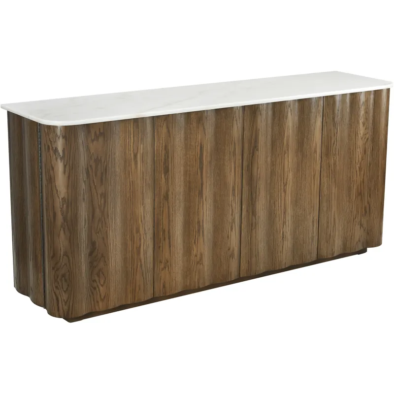 Big Sale Woodside Medium Oak with White Credenza