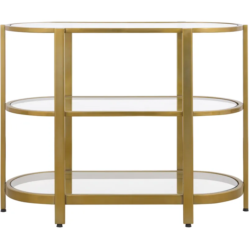 Blain 40 X 19 inch Antique Brass with Clear Console Table Bargain