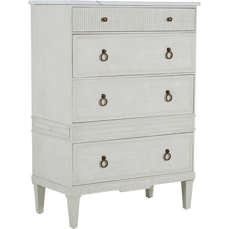 Final Sale Archie Cerused White / Agros White Stone / Antique Bronze Cabinet