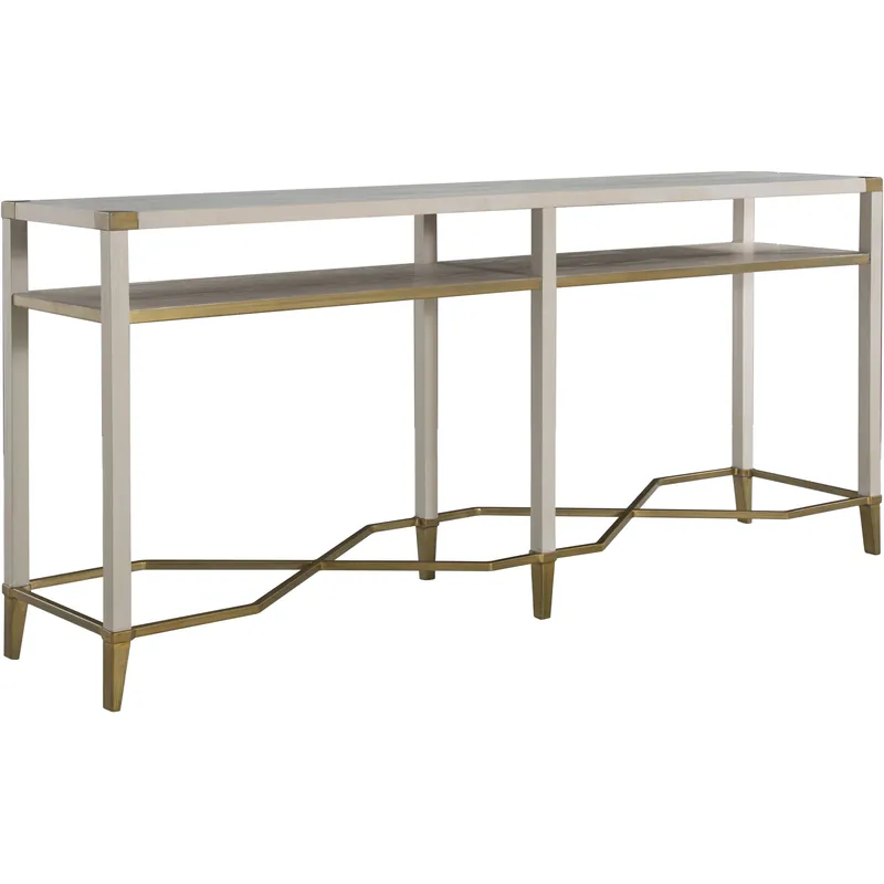 Order Now Sue 70 X 15 inch Cerused White and Brushed Gold Console Table
