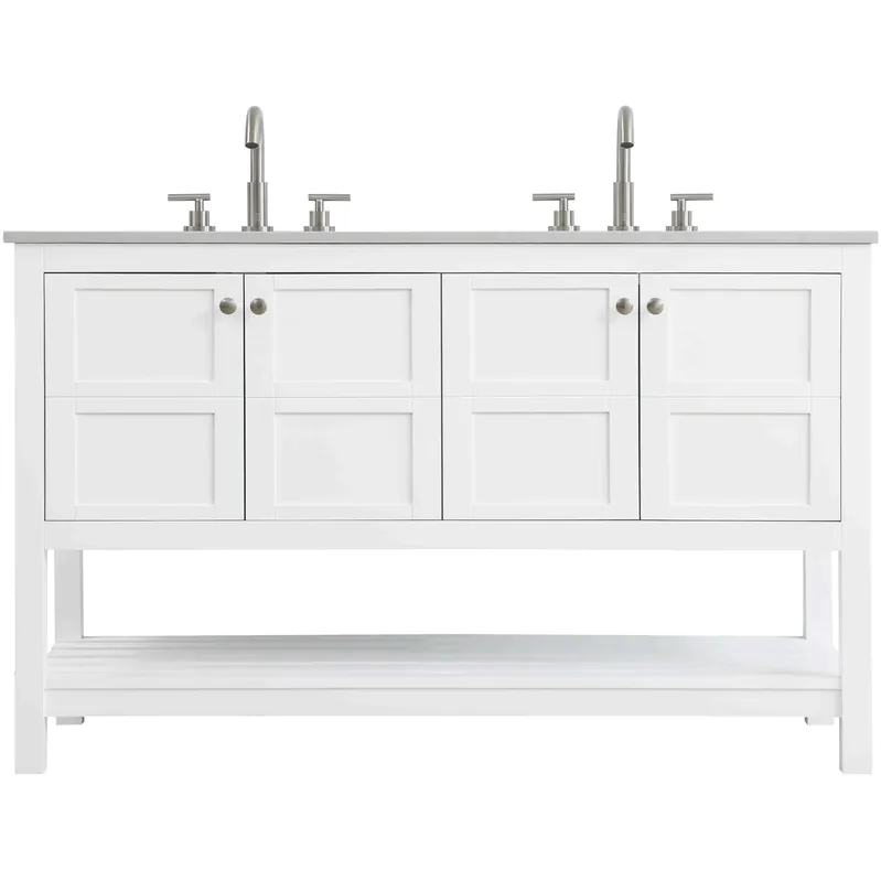 Free Shipping Theo 54 X 34 inch White Bathroom Vanity Cabinet