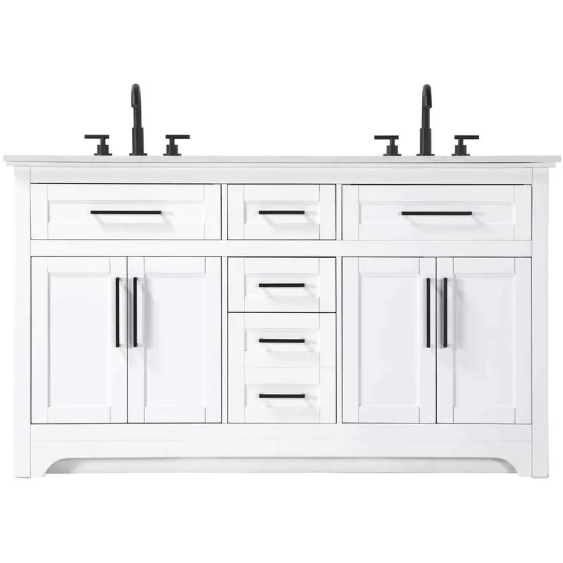 Free Returns Remington 60 X 35 inch White Bathroom Vanity Cabinet