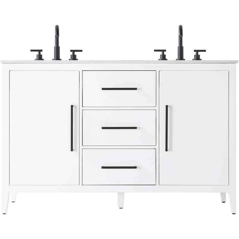Genuine Millie 54 X 35 inch White Bathroom Vanity Cabinet