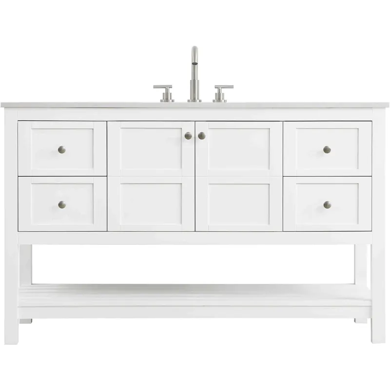 Seasonal Sale Theo 54 X 34 inch White Bathroom Vanity Cabinet