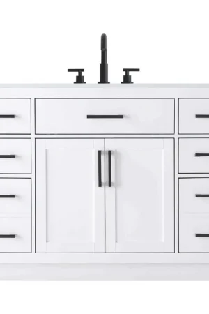 Alden 54 X 35 inch White Bathroom Vanity Cabinet Worldwide Shipping