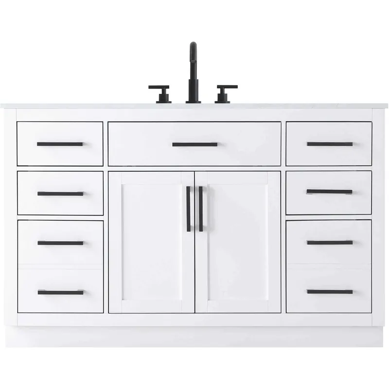 Alden 54 X 35 inch White Bathroom Vanity Cabinet Worldwide Shipping