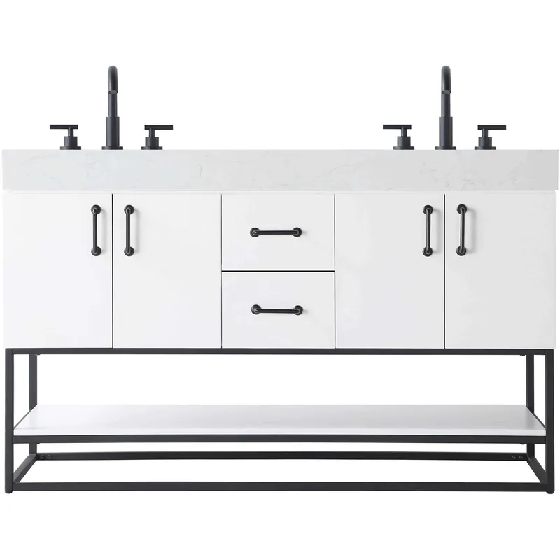 Sale Caroline 54 X 34 inch White Bathroom Vanity Cabinet