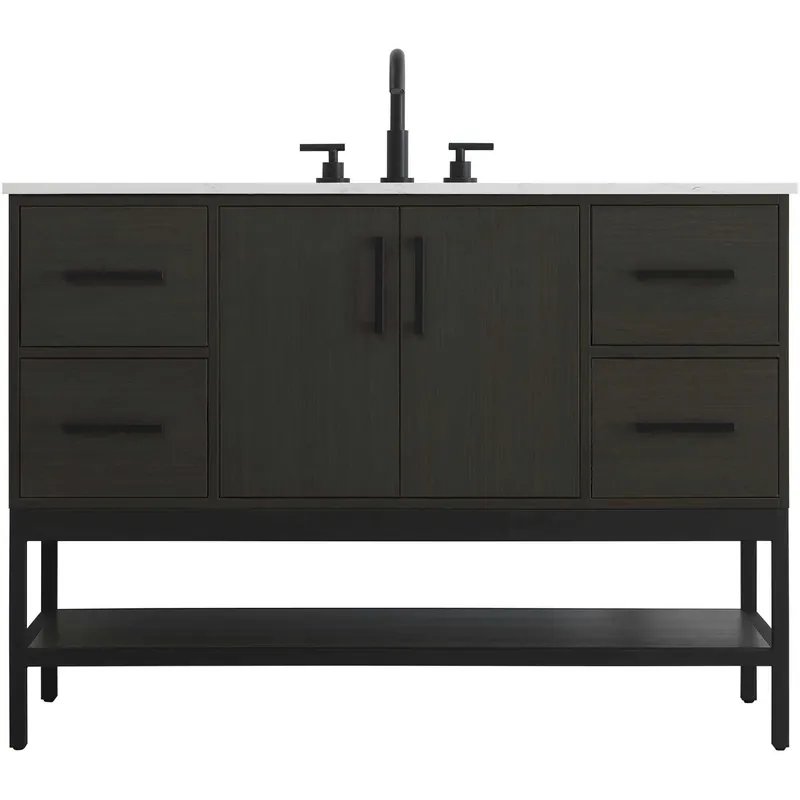 Lennox 48 X 34 inch Mocha Brown Bathroom Vanity Cabinet Bargain