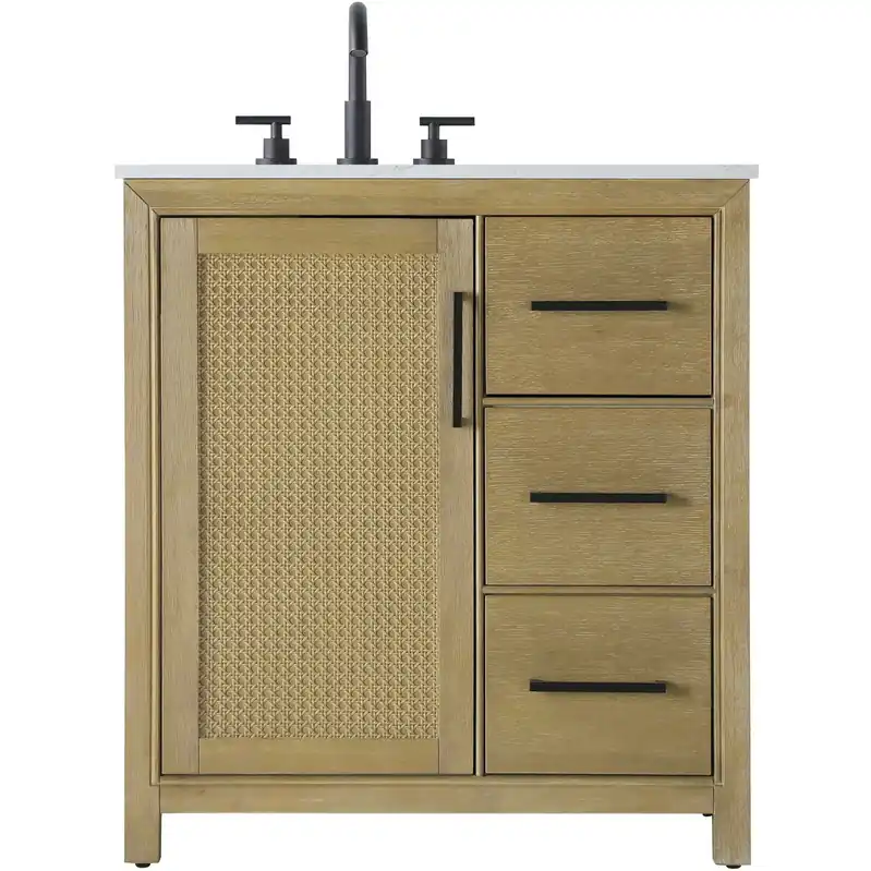 Wholesale Alina 32 X 34 inch Linen Oak Bathroom Vanity Cabinet
