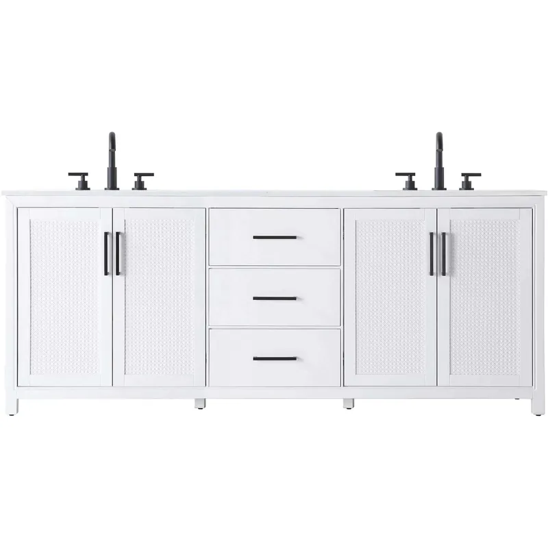 Limited Offer Alina 84 X 34 inch White Bathroom Vanity Cabinet