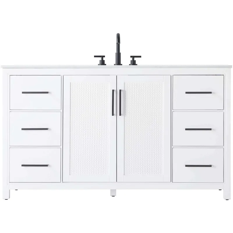 Alina 60 X 34 inch White Bathroom Vanity Cabinet Handmade