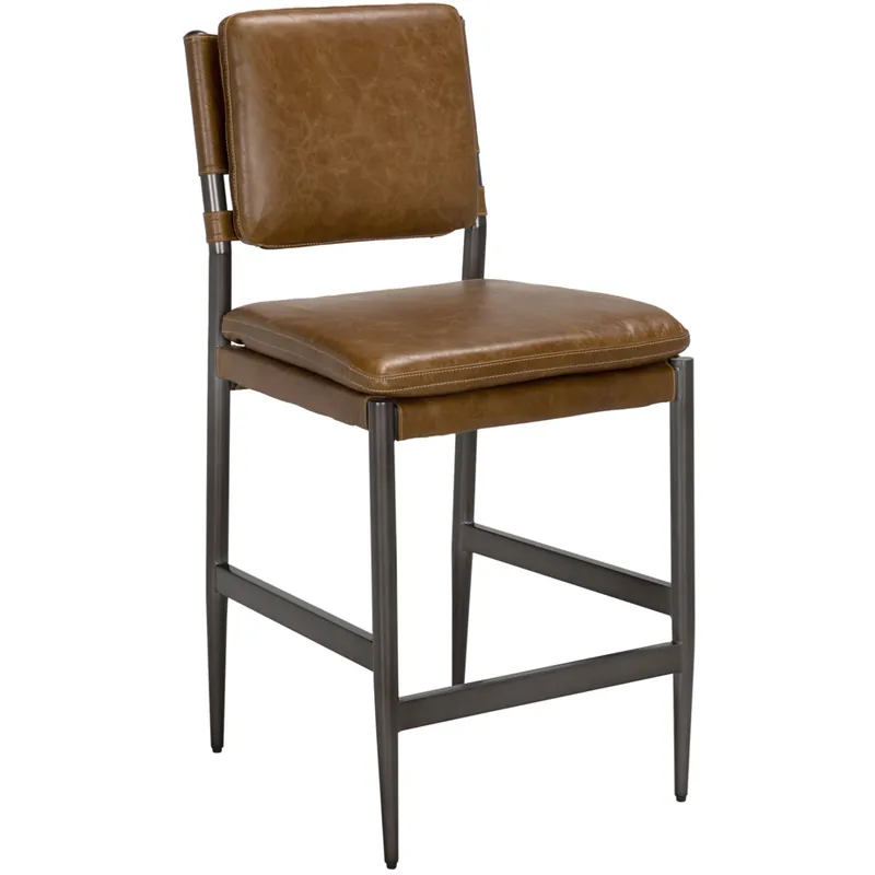 Wooster 40.5 inch Steel Grey Powder Coat and Cuba Brown Counter Chair Authentic