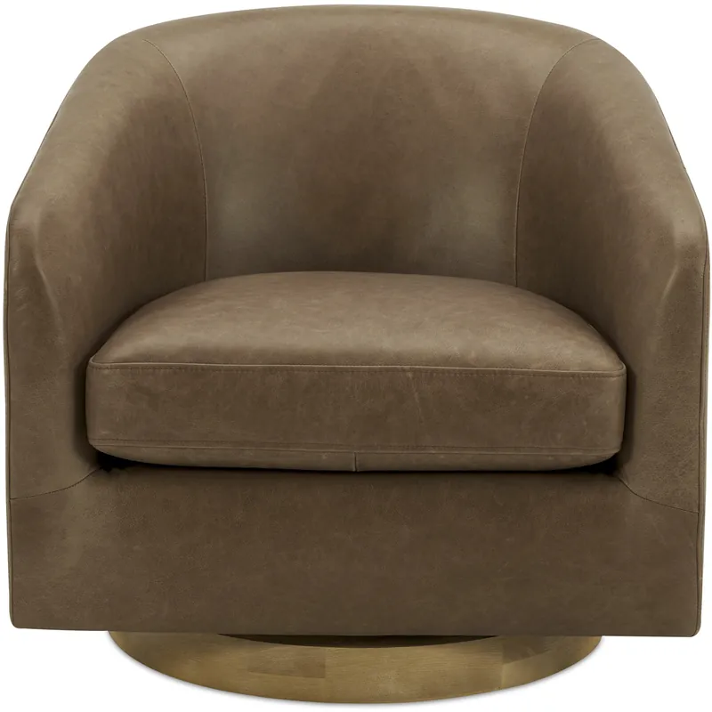 Oscy Brown Swivel Chair in Tan Fresh Stock