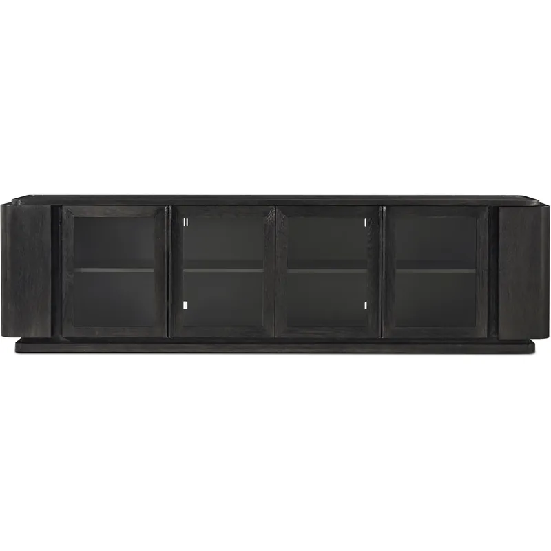Next Day Delivery Repose 100 X 21.25 inch Charcoal Oak Media Console, Wooden