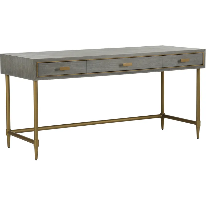 Grab Now Margaret 64 inch Gray and Gold Writing Desk