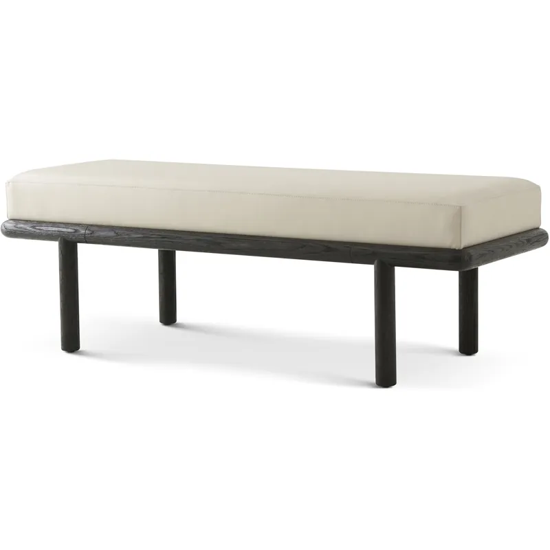 Repose Charcoal Oak End-of-Bed Bench, Wooden, Upholstered Today Only