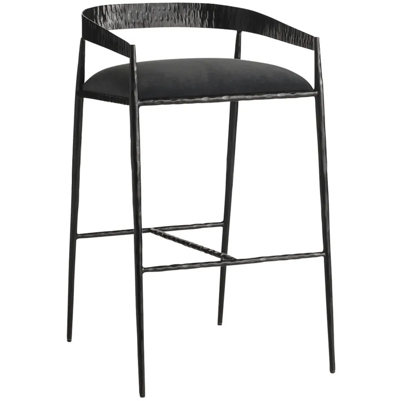 Ansel 36.5 inch Midnight Grey and Natural Iron Bar Stool Hot Picks