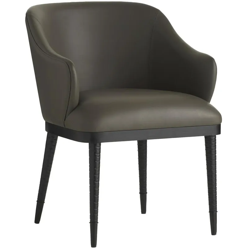 Hershel Dim Gray and Ebony with Blackened Bronze Dining Chair Money Back Guarantee