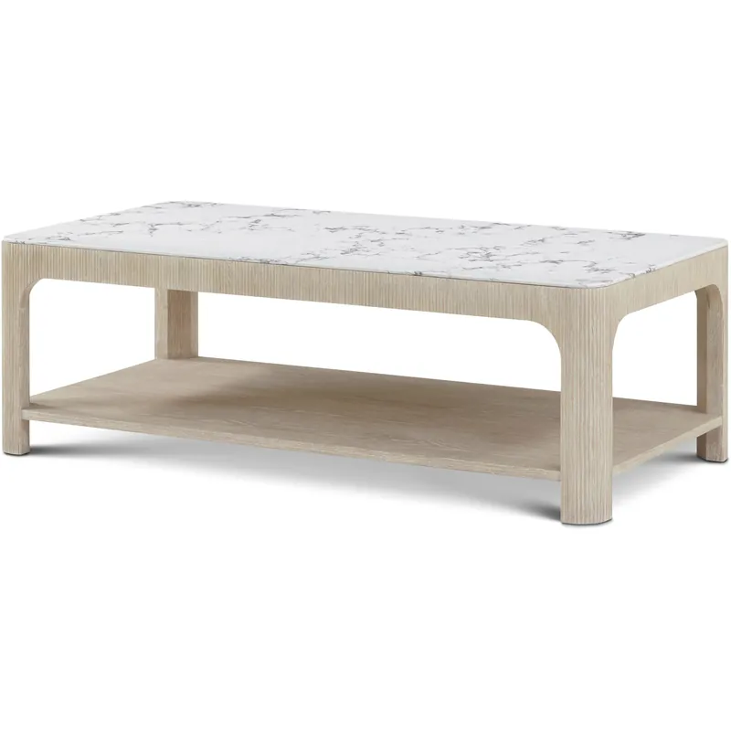 Horizon 52 X 26 inch Day Cocktail Table, Wooden with Marble Top Free Returns