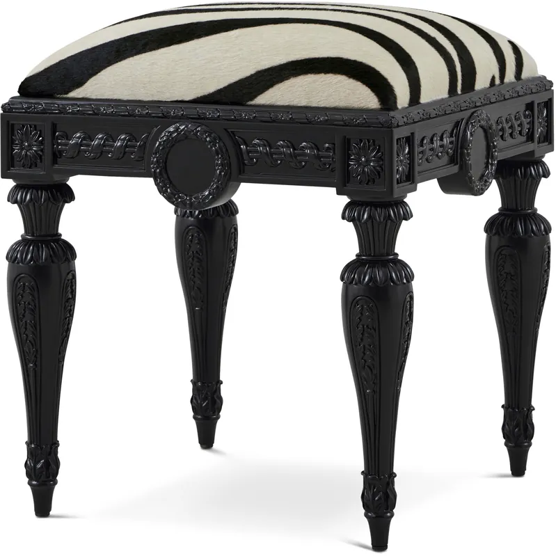 Free Delivery Haringey 20.75 inch One Fifth Black Stool, Wooden, Upholstered, Spencer London