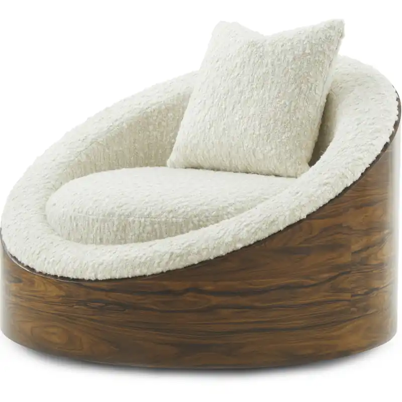 Fast Shipping Rowan Dark Rosewood Swivel Chair, Wooden, Upholstered