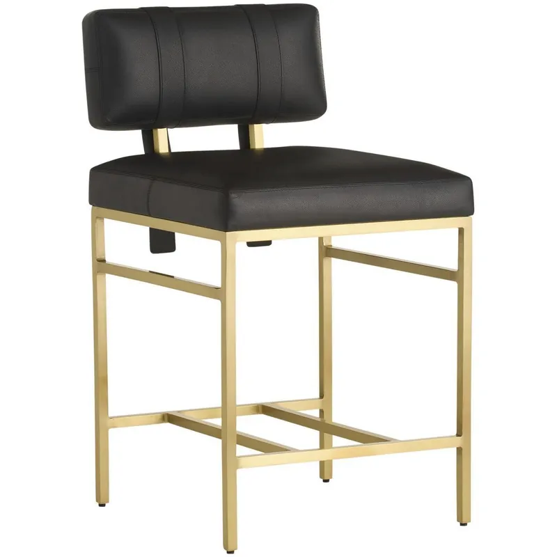 Laney 35 inch Black and Antique Brass Counter Stool Today Only