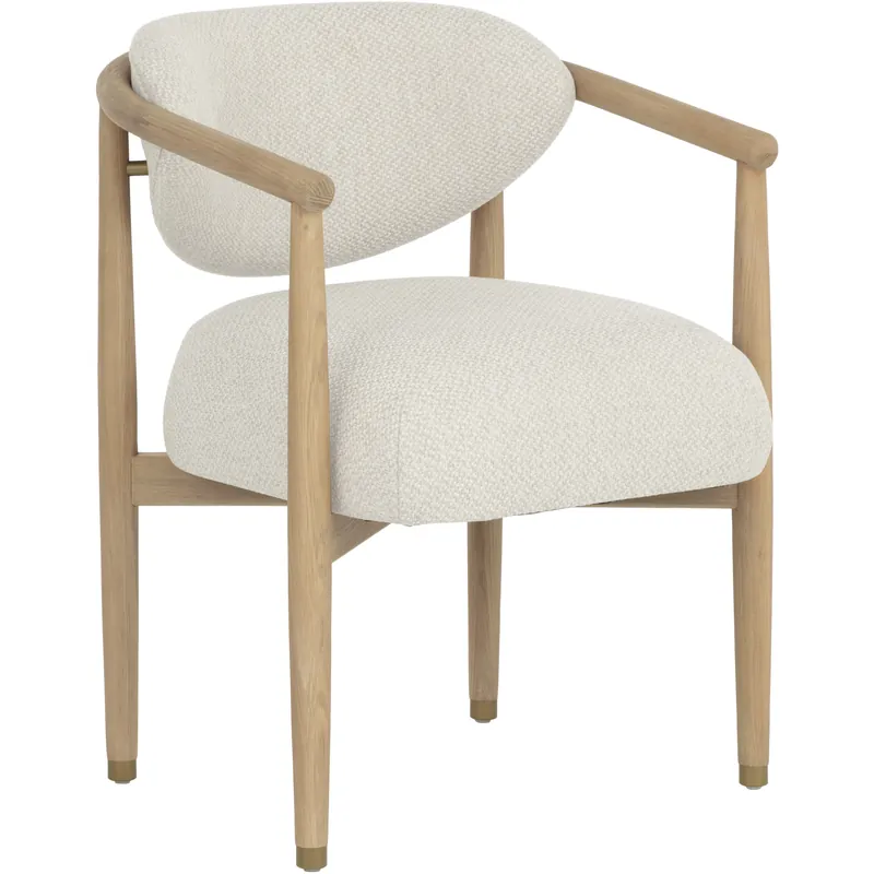 One Day Deal Sigrid Light Oak / Monument Oatmeal Dining Armchair
